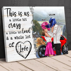 This Is Us A Little Bit Crazy Affiche personnalisée imprimée, cadeau de couple de motards sportifs