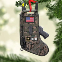 Military Tactical Christmas Stocking, Personalized Acrylic Ornament, Christmas Gift For Veteran & Soldier copy