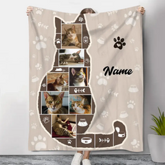 Couverture personnalisée de collage de photos de chat, meilleurs cadeaux pour les propriétaires de chats, cadeau d’amoureux des chats - 50 % de réduction 