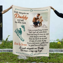Couverture photo Walk Alongside Me Daddy, cadeaux de la fête des pères du tout-petit, cadeau personnalisé pour le nouveau papa 