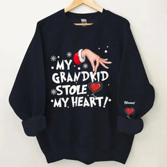 Mes petits-enfants ont volé mon cœur Grand-mère Sweat-shirt de Noël personnalisé