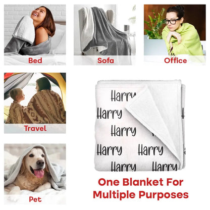 Personalized Name Custom Blanket for Baby, Kids, Youth, Adult