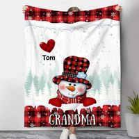 Christmas Snowman Nana - Personalized Custom Blanket - Christmas Gift For Grandma, Mom, Family Members - 50% OFF copy