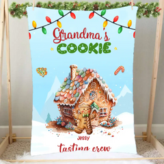 Grandma's Cookie Tasting Crew - Personalized Custom Blanket - Christmas Gift For Family Members