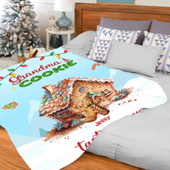 Grandma’s Cookie Tasting Crew - Couverture personnalisée personnalisée - Cadeau de Noël pour les membres de la famille 