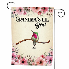 Drapeau de jardin personnalisé Lil' Birds de grand-mère imprimé