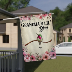 Drapeau de jardin personnalisé Lil' Birds de grand-mère imprimé