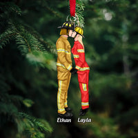 Job Couple - Personalized Custom Mica Ornament - Christmas Gift For Couple, Husband, Wife, Family Members