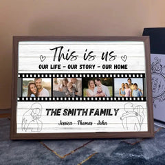 Personalized This Is Us Our Life Our Story Our Home Framed Canvas Print