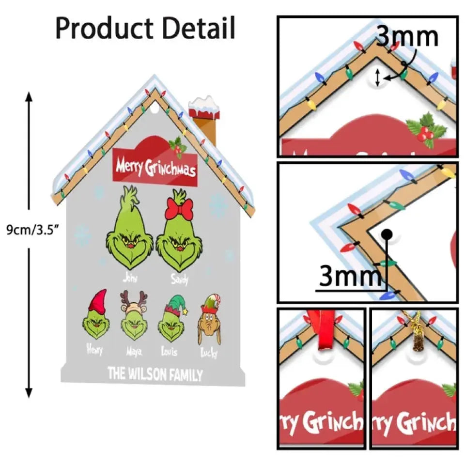 Merry Grinchmas 2023 - Personalized Christmas Gifts Custom Acrylic Ornament For Family