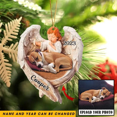 Téléchargez personnalisé votre chien endormi ou votre chat endormi photo chérubin acrylique ornement imprimé