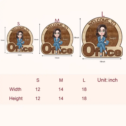 Welcome To My Office - Personalized Door Sign - Gift For Office Staff