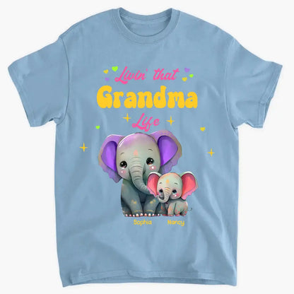 Personalized Livin That Grandma Life Elephant Color Print Clothing