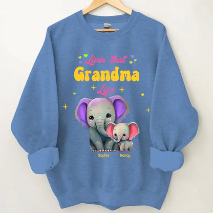 Personalized Livin That Grandma Life Elephant Color Print Clothing