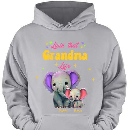 Personalized Livin That Grandma Life Elephant Color Print Clothing