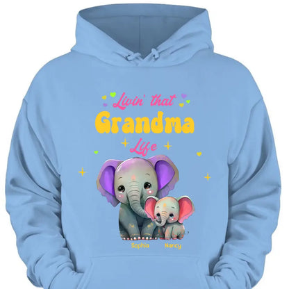 Personalized Livin That Grandma Life Elephant Color Print Clothing