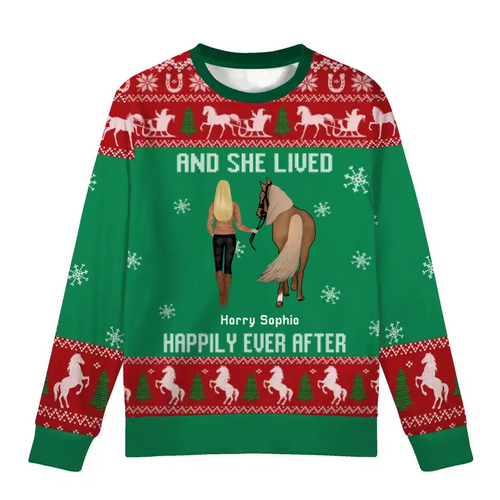 Just A Girl Who Loves Horses - Personalized Custom Unisex Ugly Christmas Sweater, Christmas Gift For Horse Lovers