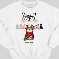 Meowy Catmas, Christmas Tree, Personalized Christmas Cat Breeds Sweatshirt, Sweatshirt For Cat Lovers