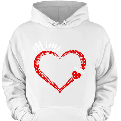 Personalized grandma Nana Mommy aunt child name heart-shaped clothes
