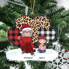 Grand-mère personnalisée et enfants nom personnalisé cadeau de Noël ornement acrylique imprimé