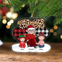 Grand-mère personnalisée et enfants nom personnalisé cadeau de Noël ornement acrylique imprimé