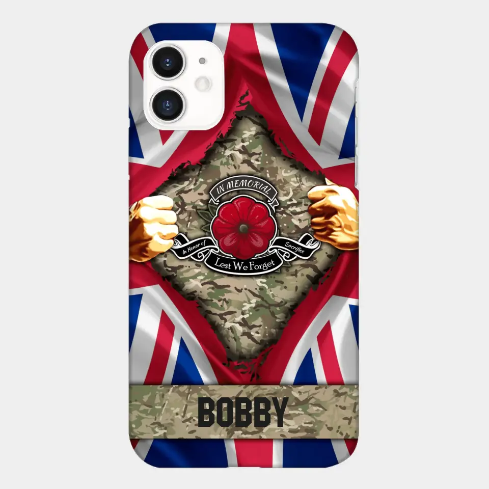 Personalized British Soldier Phone Case