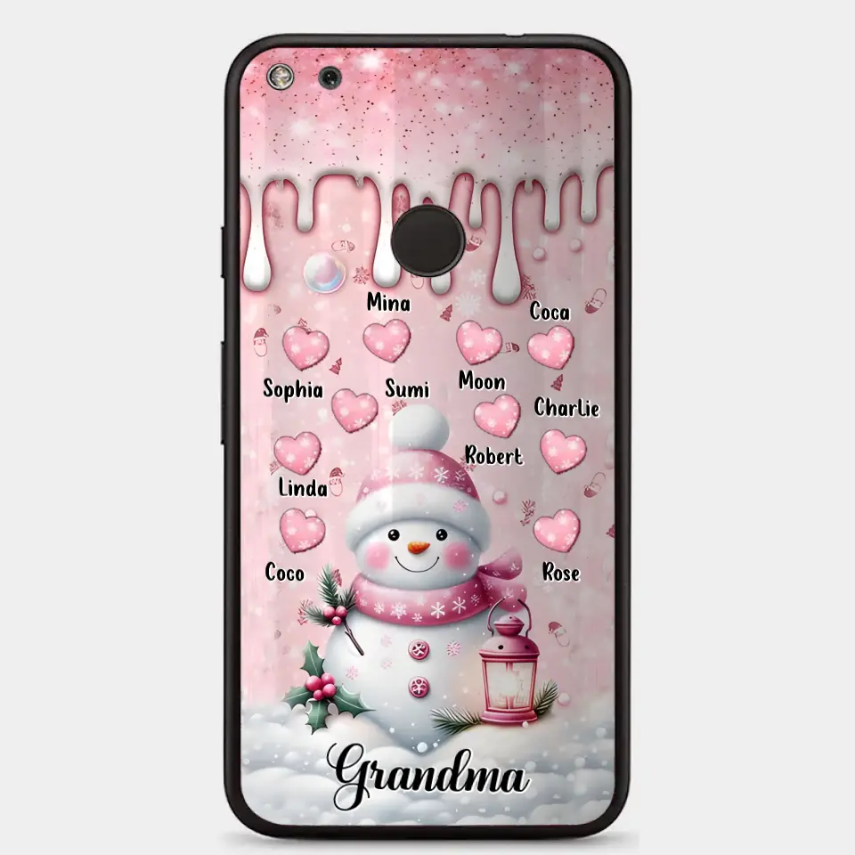 Custom Personalized Snowman Grandma Phone Case - Christmas Gift Idea For Grandma - Up to 10 Kids - Case For iPhone/Samsung/GooglePixel - Grandma