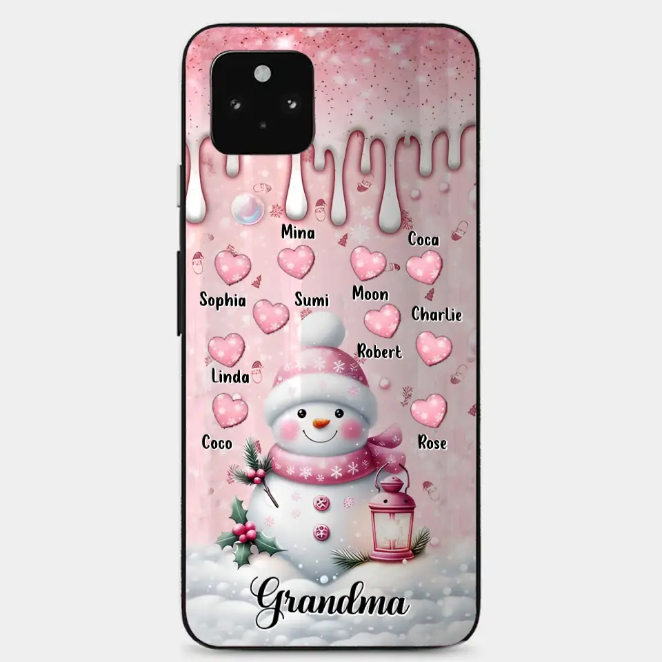 Custom Personalized Snowman Grandma Phone Case - Christmas Gift Idea For Grandma - Up to 10 Kids - Case For iPhone/Samsung/GooglePixel - Grandma