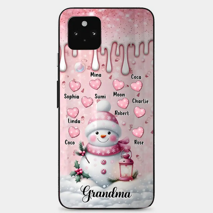 Custom Personalized Snowman Grandma Phone Case - Christmas Gift Idea For Grandma - Up to 10 Kids - Case For iPhone/Samsung/GooglePixel - Grandma