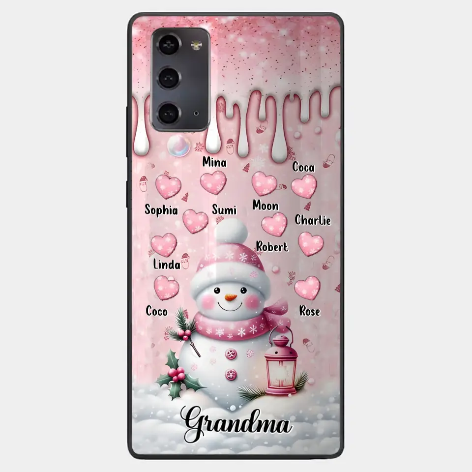 Custom Personalized Snowman Grandma Phone Case - Christmas Gift Idea For Grandma - Up to 10 Kids - Case For iPhone/Samsung/GooglePixel - Grandma