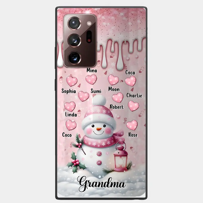 Custom Personalized Snowman Grandma Phone Case - Christmas Gift Idea For Grandma - Up to 10 Kids - Case For iPhone/Samsung/GooglePixel - Grandma