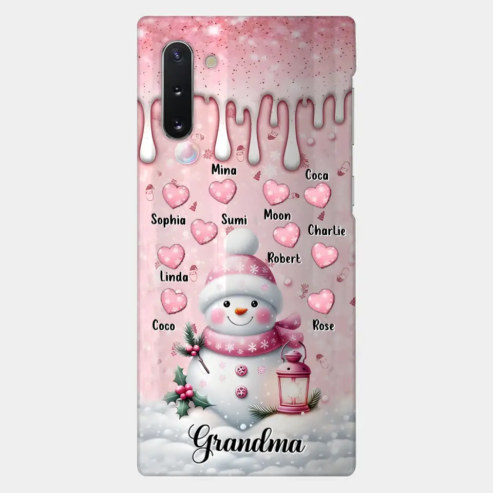 Custom Personalized Snowman Grandma Phone Case - Christmas Gift Idea For Grandma - Up to 10 Kids - Case For iPhone/Samsung/GooglePixel - Grandma