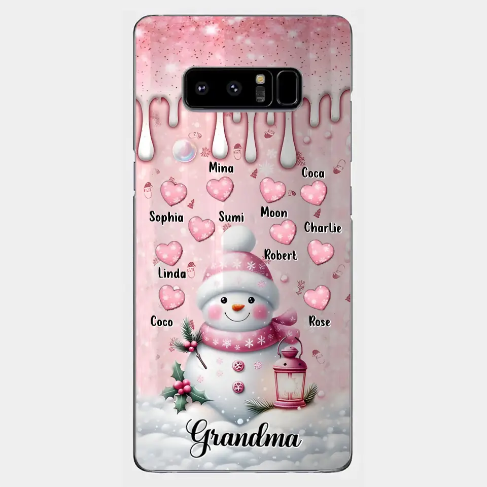 Custom Personalized Snowman Grandma Phone Case - Christmas Gift Idea For Grandma - Up to 10 Kids - Case For iPhone/Samsung/GooglePixel - Grandma