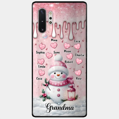Custom Personalized Snowman Grandma Phone Case - Christmas Gift Idea For Grandma - Up to 10 Kids - Case For iPhone/Samsung/GooglePixel - Grandma