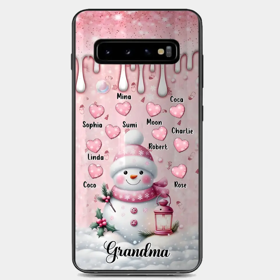 Custom Personalized Snowman Grandma Phone Case - Christmas Gift Idea For Grandma - Up to 10 Kids - Case For iPhone/Samsung/GooglePixel - Grandma