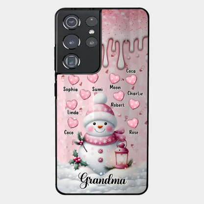 Custom Personalized Snowman Grandma Phone Case - Christmas Gift Idea For Grandma - Up to 10 Kids - Case For iPhone/Samsung/GooglePixel - Grandma