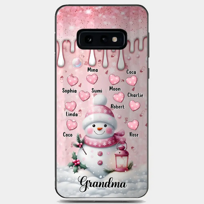 Custom Personalized Snowman Grandma Phone Case - Christmas Gift Idea For Grandma - Up to 10 Kids - Case For iPhone/Samsung/GooglePixel - Grandma