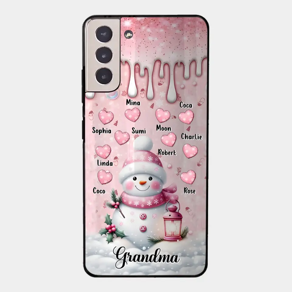 Custom Personalized Snowman Grandma Phone Case - Christmas Gift Idea For Grandma - Up to 10 Kids - Case For iPhone/Samsung/GooglePixel - Grandma