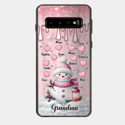 Custom Personalized Snowman Grandma Phone Case - Christmas Gift Idea For Grandma - Up to 10 Kids - Case For iPhone/Samsung/GooglePixel - Grandma