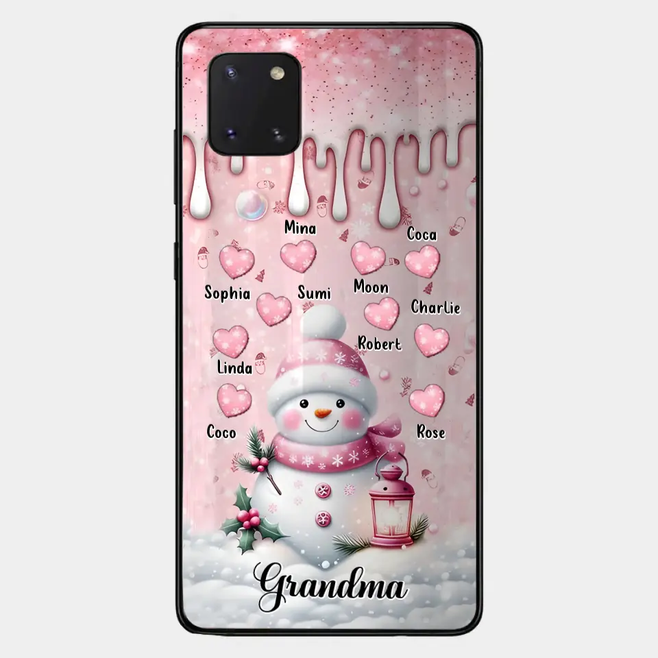 Custom Personalized Snowman Grandma Phone Case - Christmas Gift Idea For Grandma - Up to 10 Kids - Case For iPhone/Samsung/GooglePixel - Grandma
