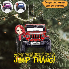 Personnalisé n’est rien d’autre qu’une Jeep Thang Jeep Girl Nom personnalisé Ornement acrylique imprimé