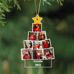 Téléchargez votre photo personnalisée avec un cadeau de Noël pour enfant, ornement en acrylique imprimé