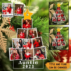 Téléchargez votre photo personnalisée avec un cadeau de Noël pour enfant, ornement en acrylique imprimé