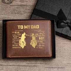 Personalized To My Dad Biker Custom Name Leather Wallet