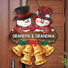 Can’t Wait To Spend Christmas Together - Family Personalized Custom Shaped Home Decor Wood Sign - House Warming Gift, Christmas Gift For Grandma, Grandpa