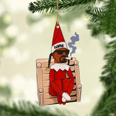 Snoop personnalisé sur un ornement elfe Stoop, cadeau pour les fans, cadeau de Noël