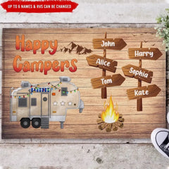 RVs Happy Campers - Paillasson personnalisé, Cadeau paillasson pour le camping