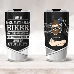 Personnalisé Je suis un vieux motard grincheux Tumbler imprimé