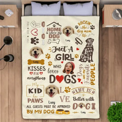 Dog Custom Photo Blanket - Personalized Blanket - Dog Lovers