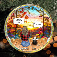 Custom Personalized Memorial Dog Acrylic Ornament - Upto 4 Pets - Memorial Gift Idea For Dog/ Cat/ Rabbit Lovers - I Miss You